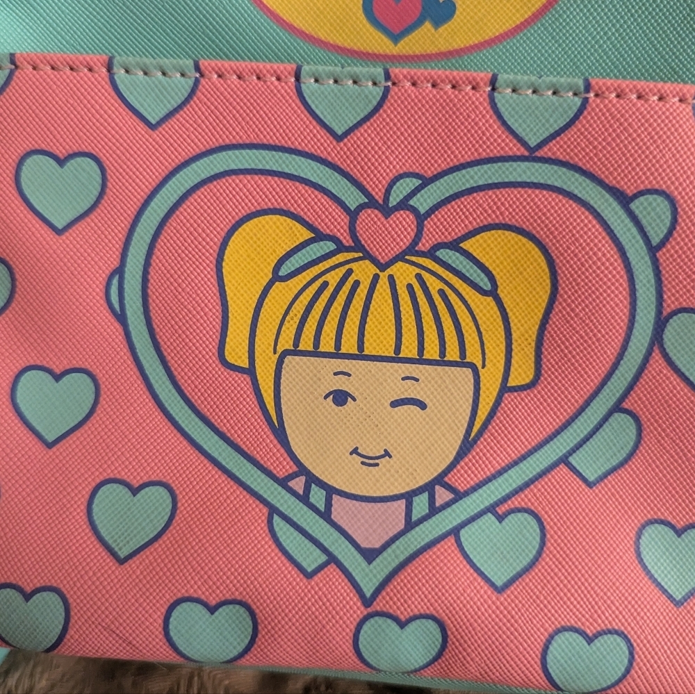 Vintage Style Polly Pocket Mini Backpack Bag Turquoise Pastel Mattel - Picture 3 of 9